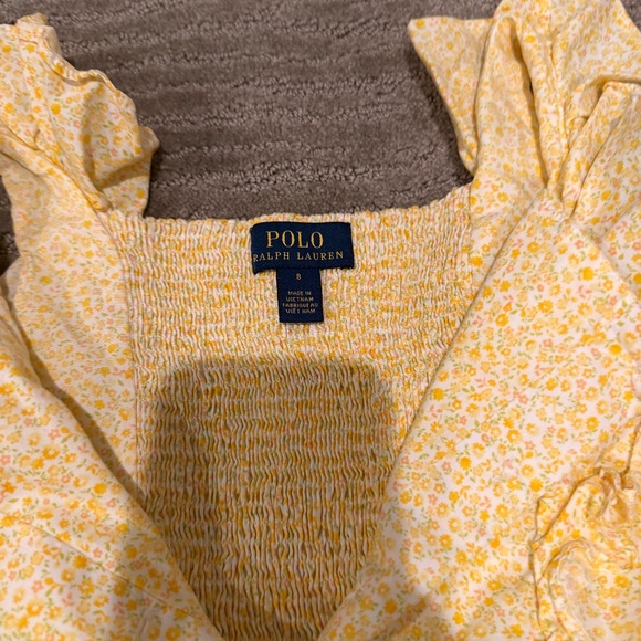 Ralph Lauren Yellow Floral Girls Dress Size 8 - Picture 3 of 7